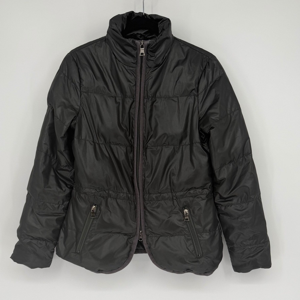 Banana Republic Womens Gray Down Puffer Jacket XS Full Zip Quilted Coat 788933